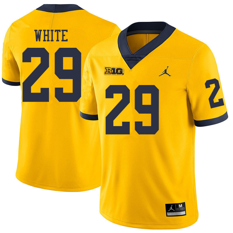 Jordan Brand Men #29 Brendan White Michigan Wolverines College Football Jerseys Sale-Yellow